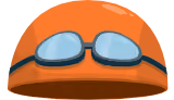Orange swim cap graphic