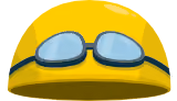 Yellow swim cap graphic