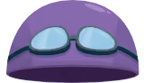 Purple swim cap graphic