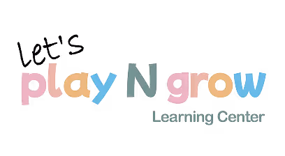 "Let's play N grow Learning Center" colorful logo with playful font.