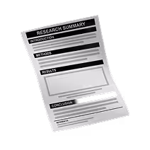 Paper titled 'Research Summary' with sections for Introduction, Methods, Results, and Conclusion.