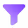 Purple funnel icon on a light background.