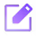 Purple pencil with paper icon, representing writing or note-taking.