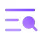 Icon of three horizontal lines with a magnifying glass over the right side, symbolizing a search or filter function for a list.