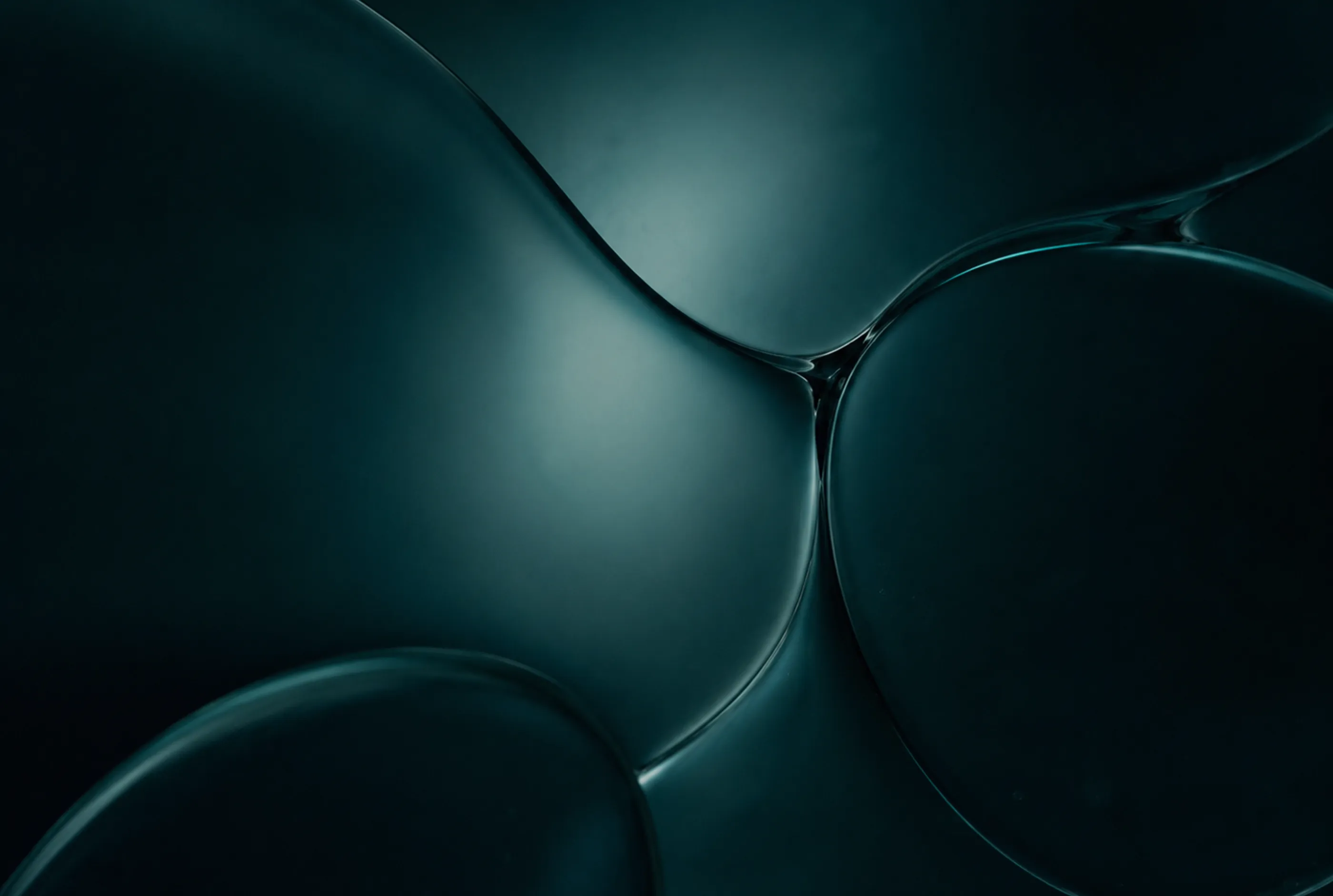 Macro view of sleek teal metallic curved surfaces and modern design elements