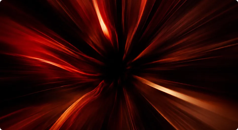 Abstract speed lines of red light converging into a central focal point