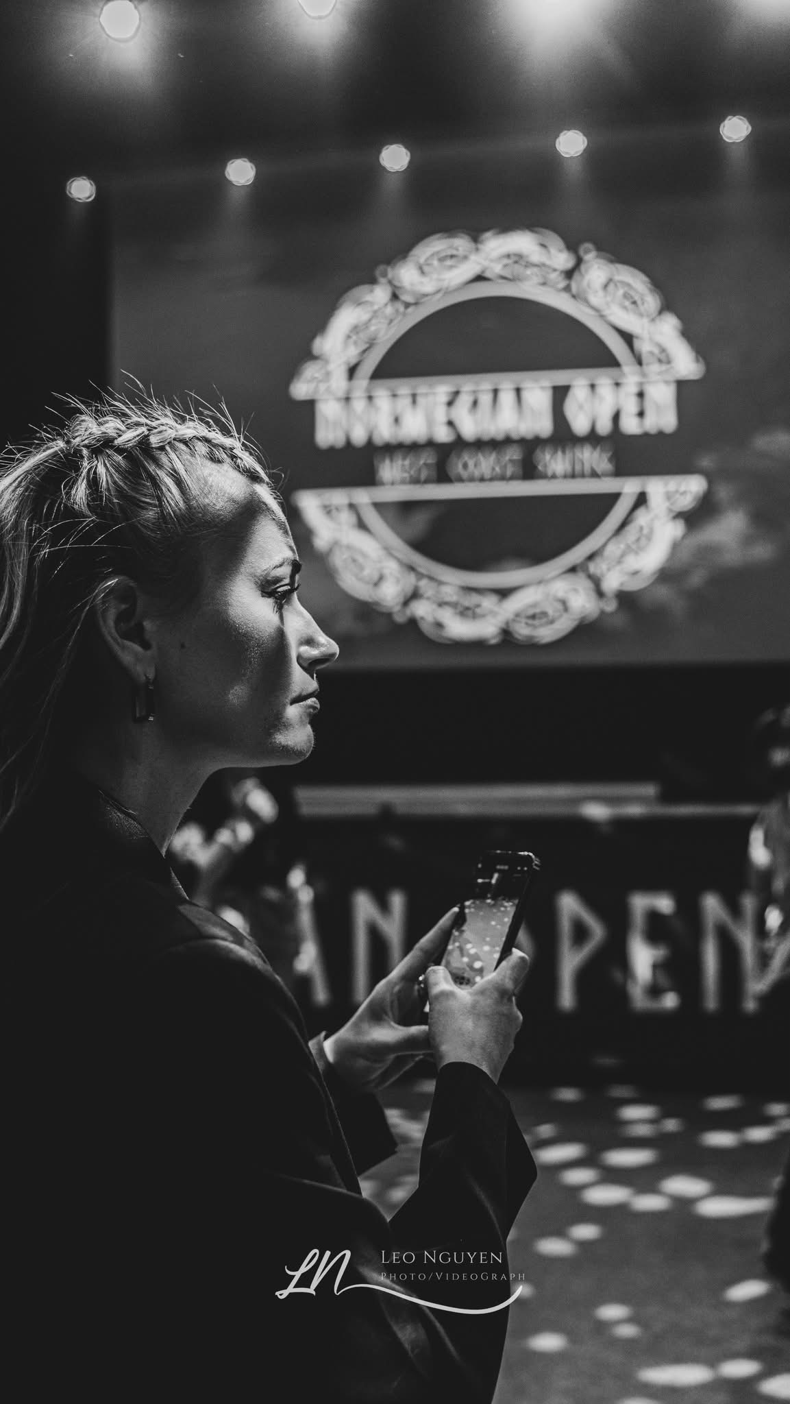 Ida Strand filming content at Norwegian Open WCS
