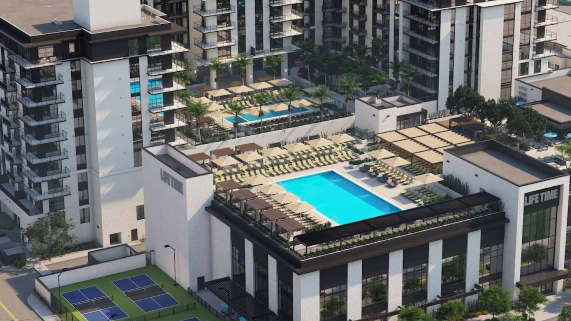 Rendering of the grounds at Life Time Living, Paradise Valley