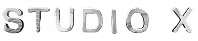 Logo text reading 'STUDIO X' in a bold, modern gray font on a white background.