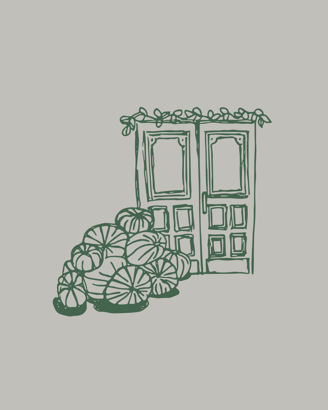 Dante NYC door,  pen on paper, digitized