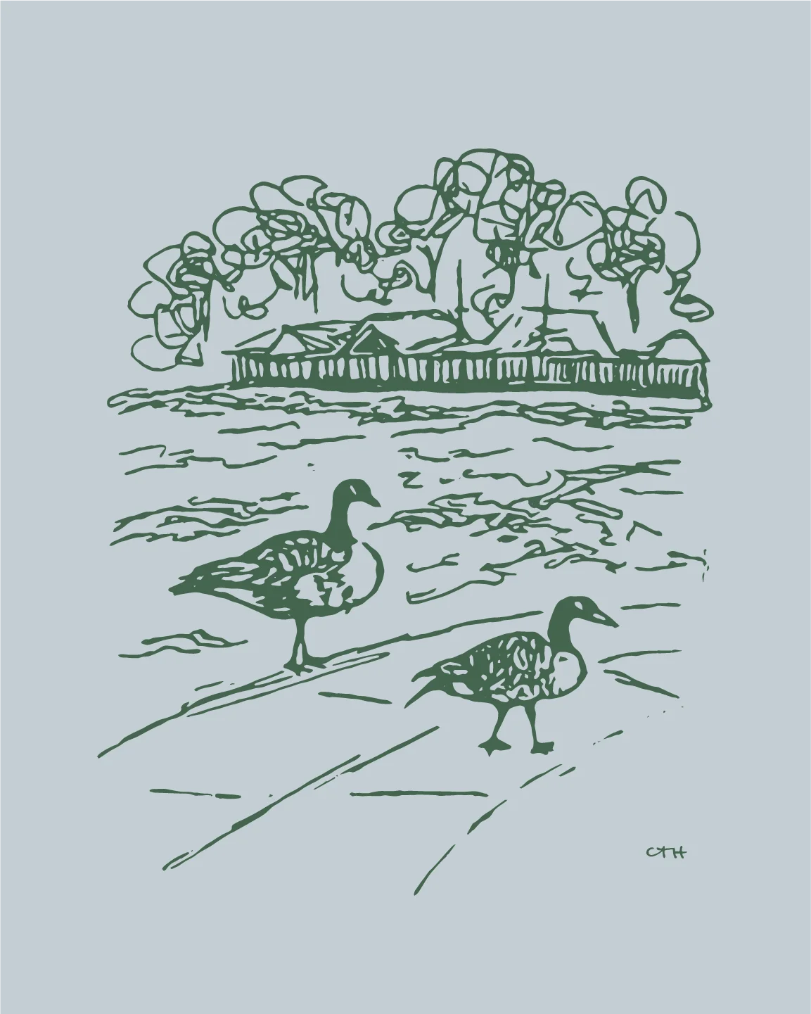 Central Park, pen on paper, digitized