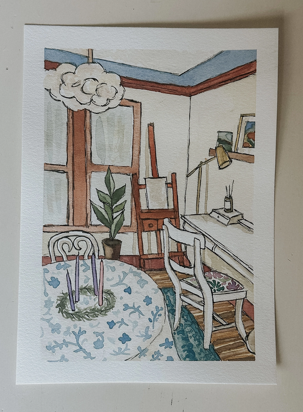 apartment studio water color painting by caitlin hottinger
