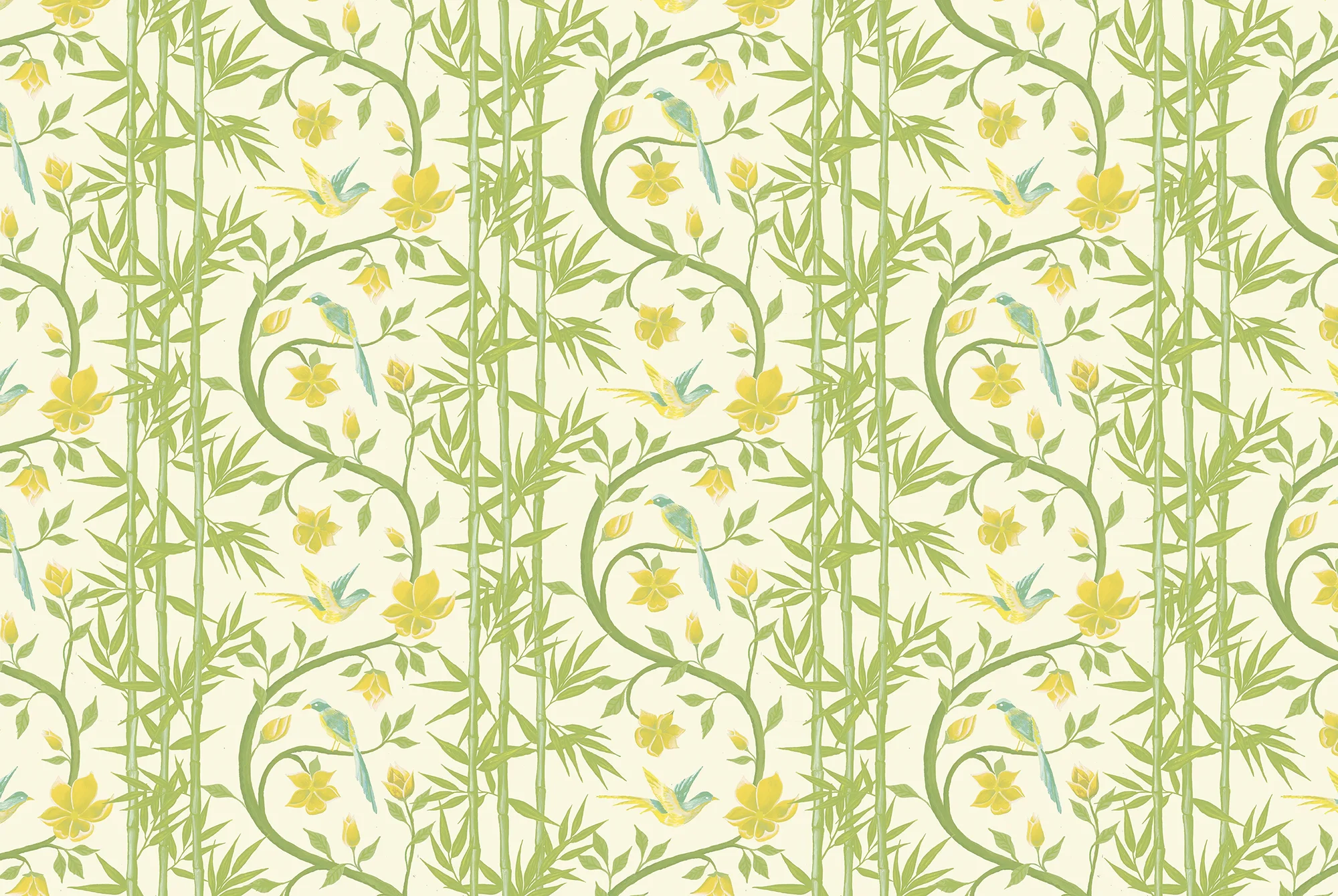 custom bamboo Chinoiserie wallpaper design