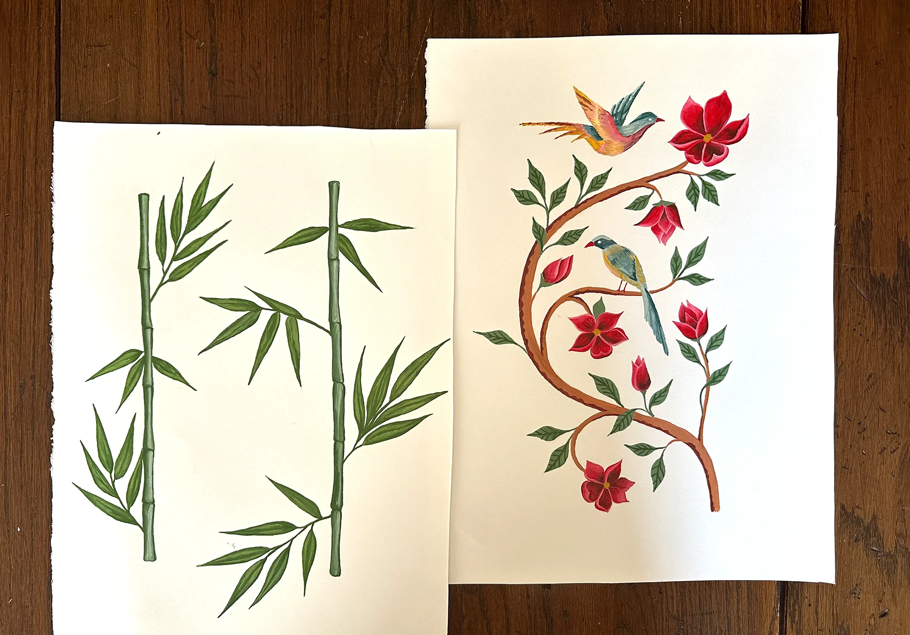original paintings for custom wallpaper design
