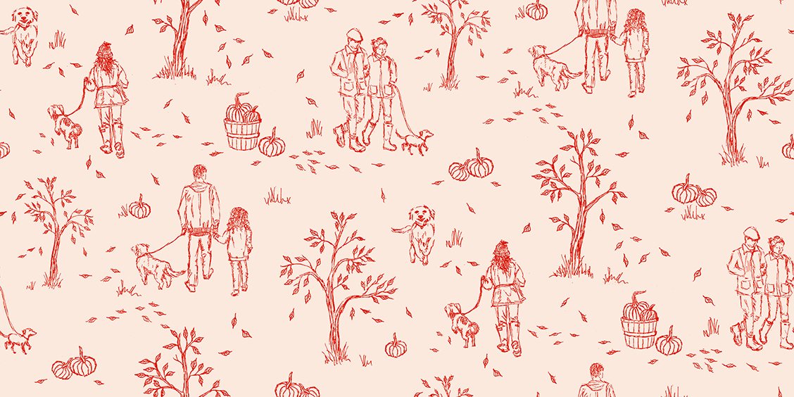 fall walk surface pattern design by Caitlin Hottinger Design