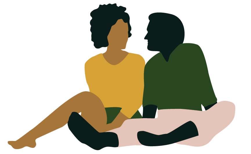illustration of people sitting by caitlin hottinger