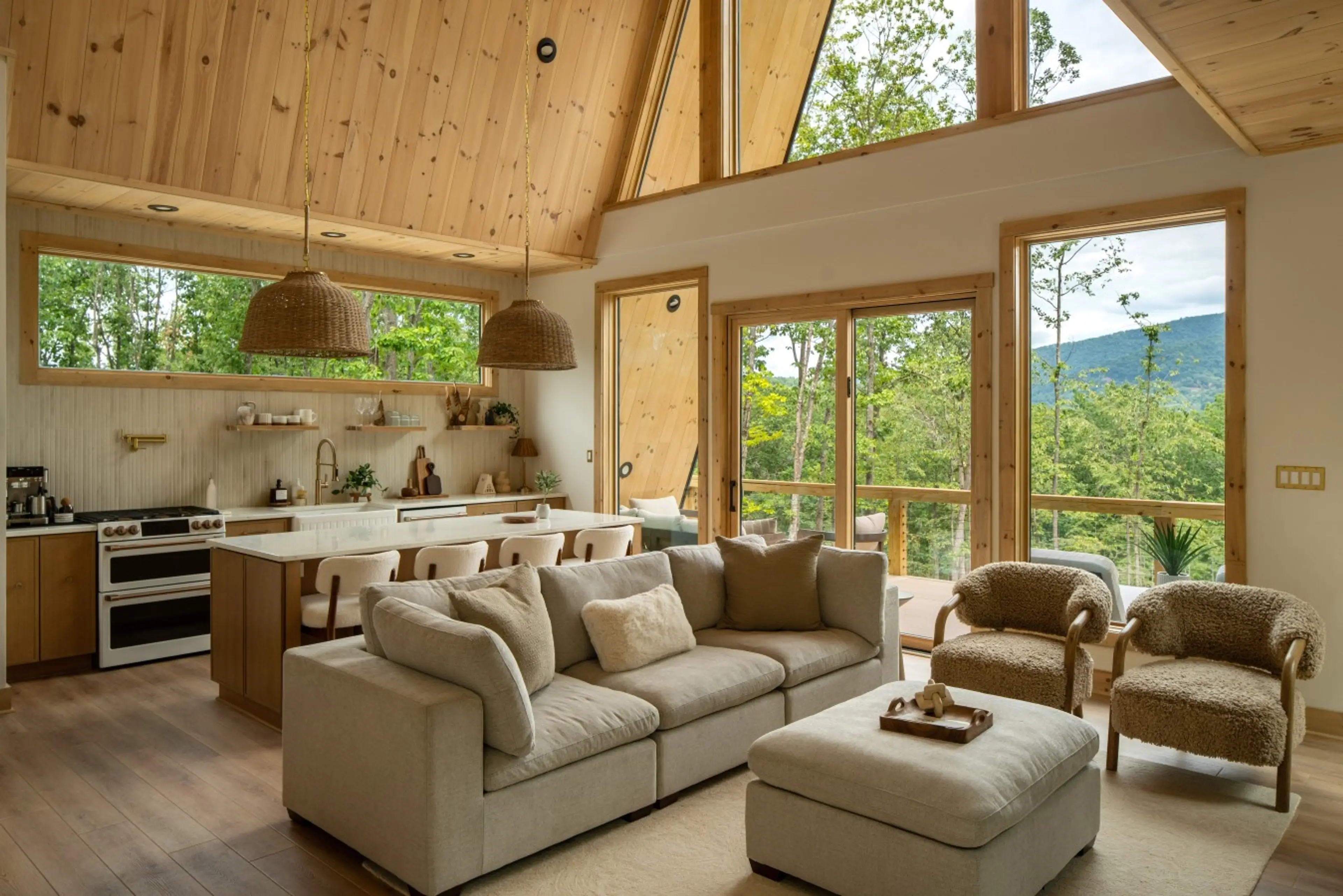 Sunlit kitchen and living space at Solhaus Shenandoah