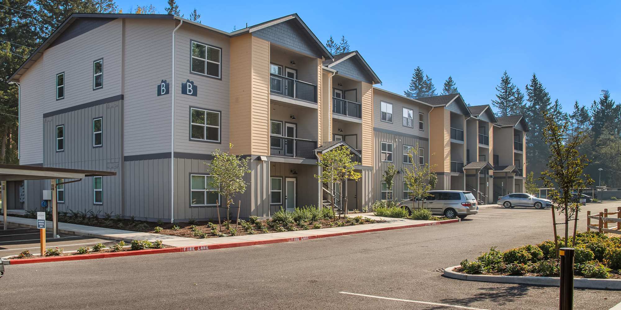Exterior apartment building