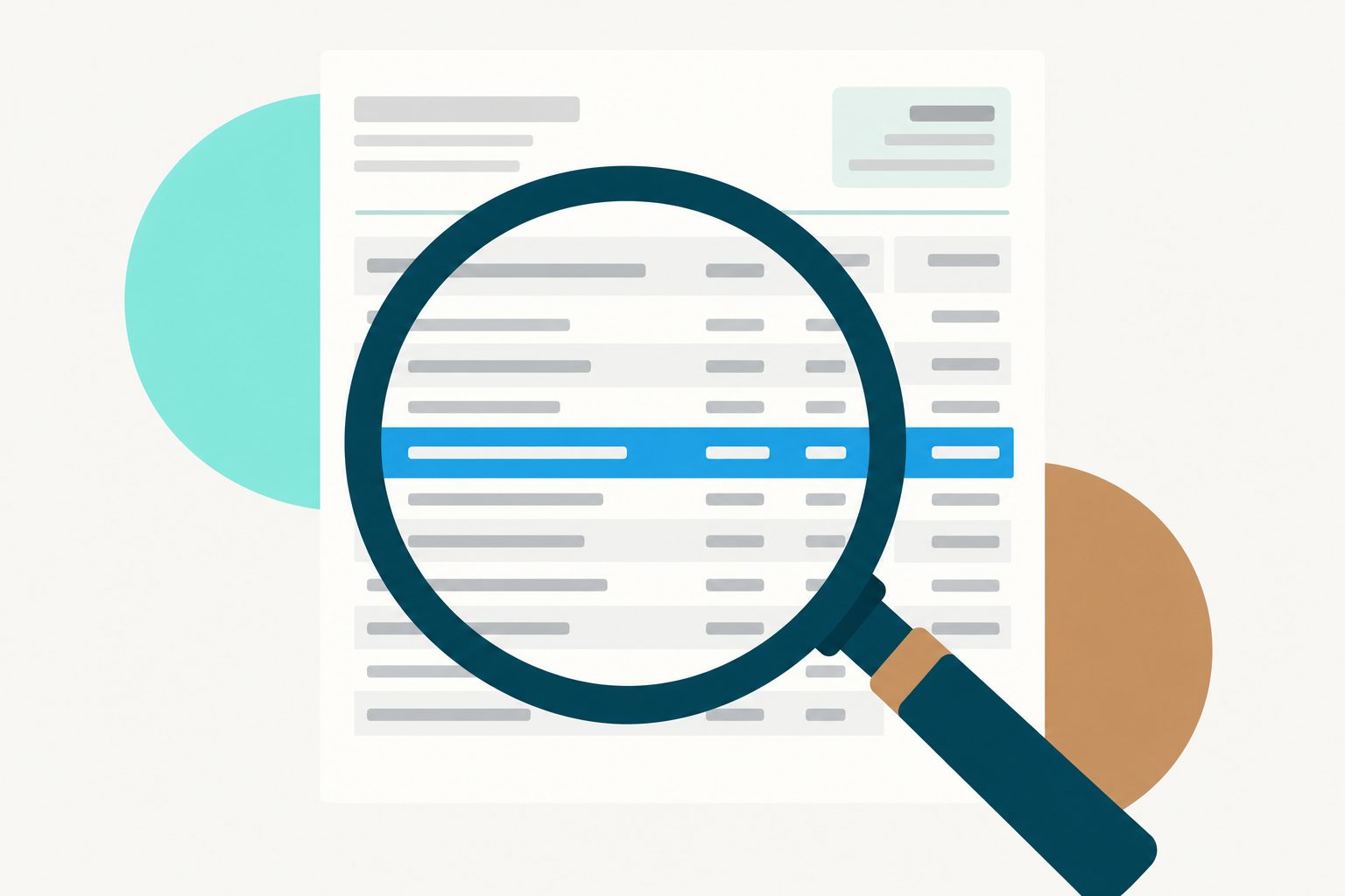 Magnifying glass over a water bill line item