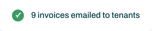 Confirmation: 9 invoices emailed to tenants