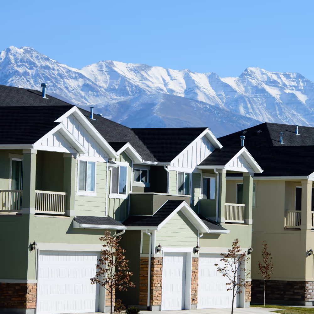 Residential properties with a Colorado mountain backdrop