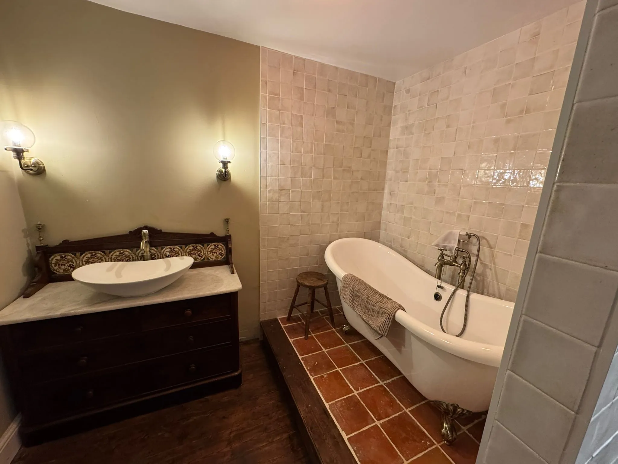 New tiling in a bathroom