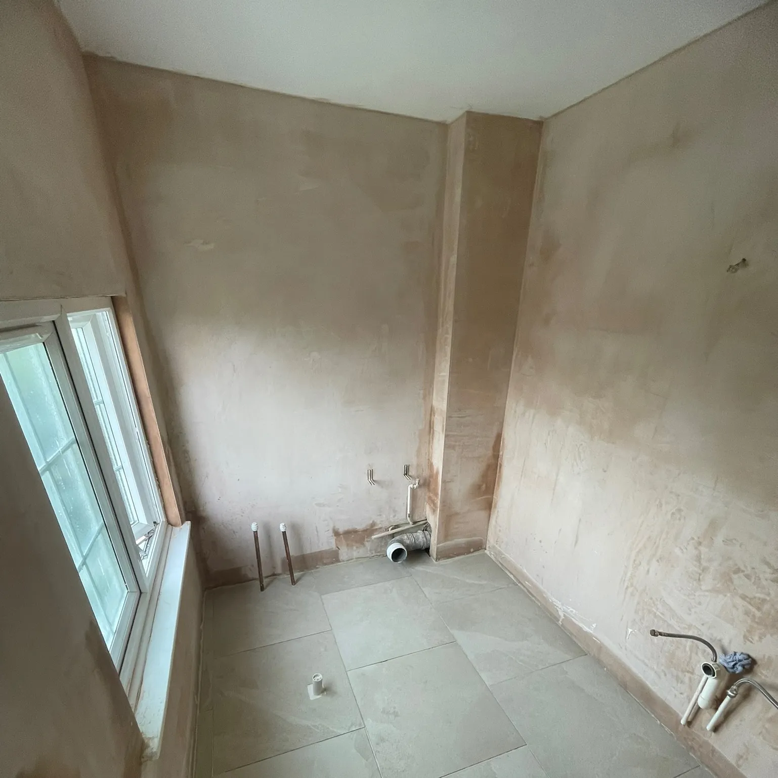 Plastered walls