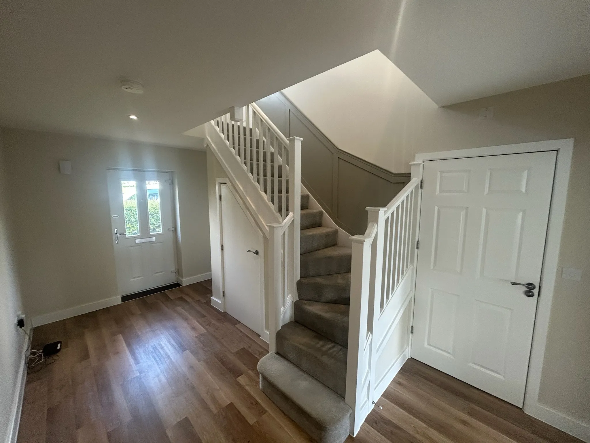 Stairs with newly painted walls