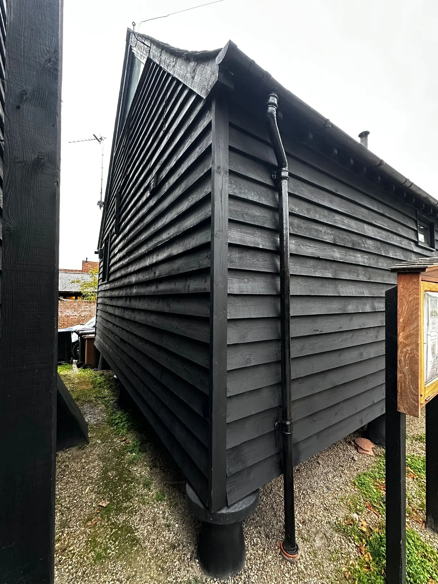 Exterior painting on a structure