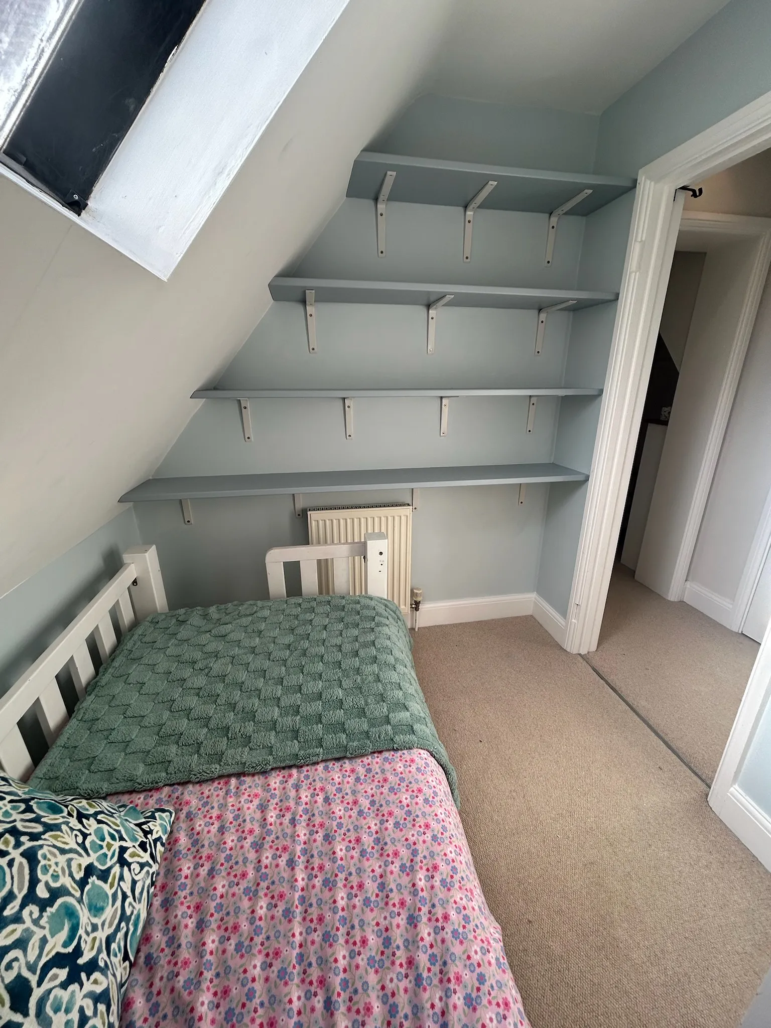Painted bedroom storage