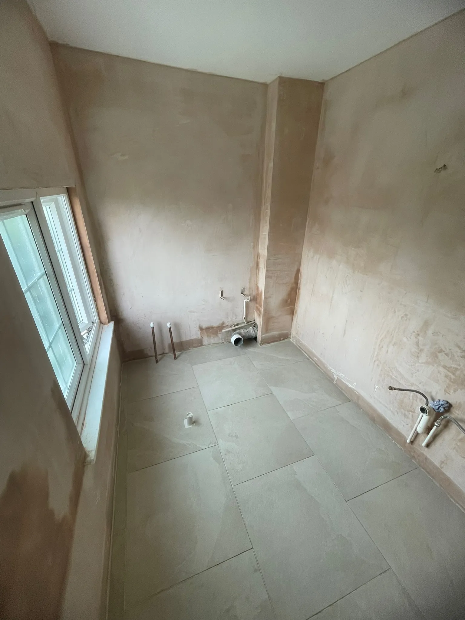Plastered room