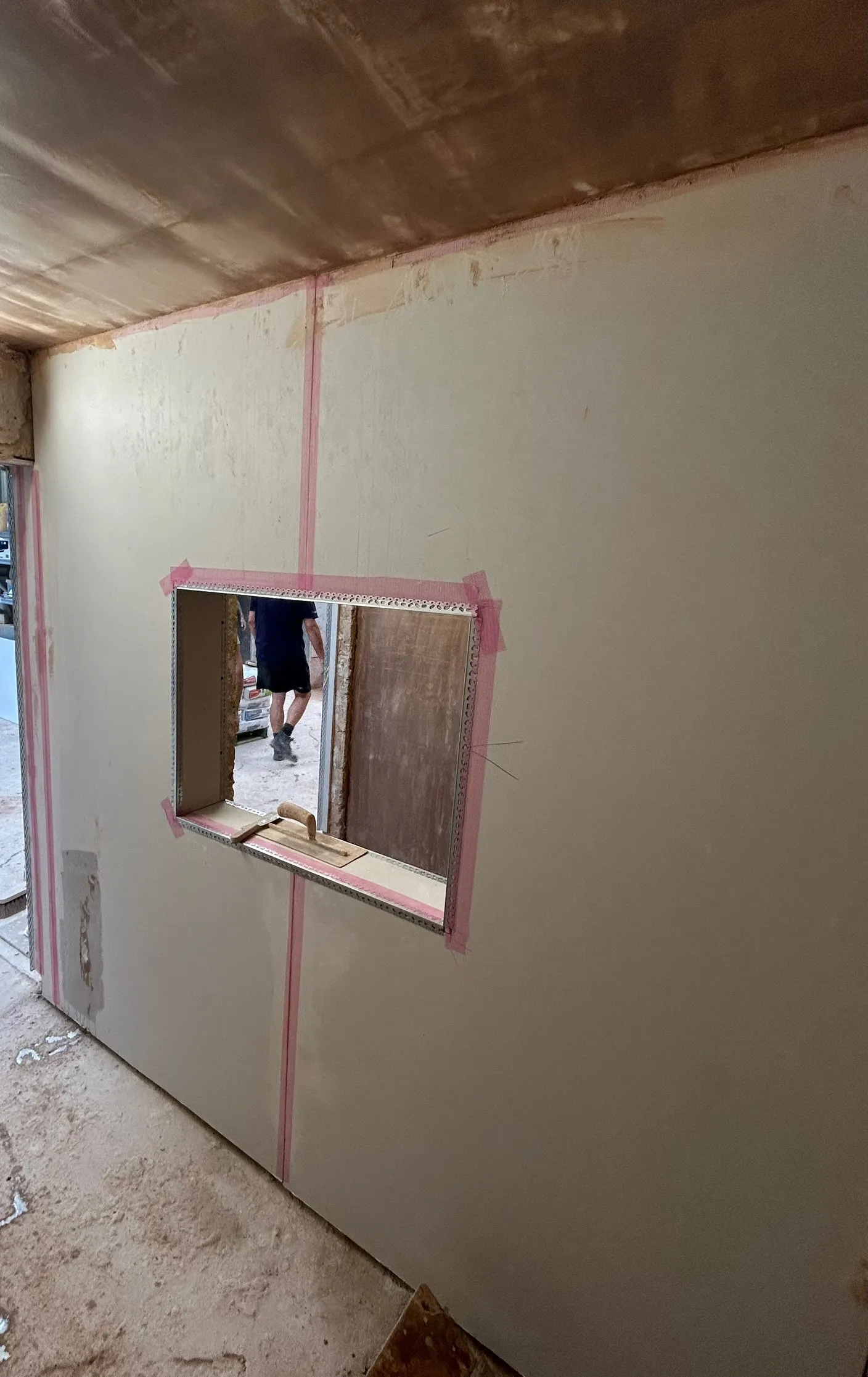 Newly plastered wall