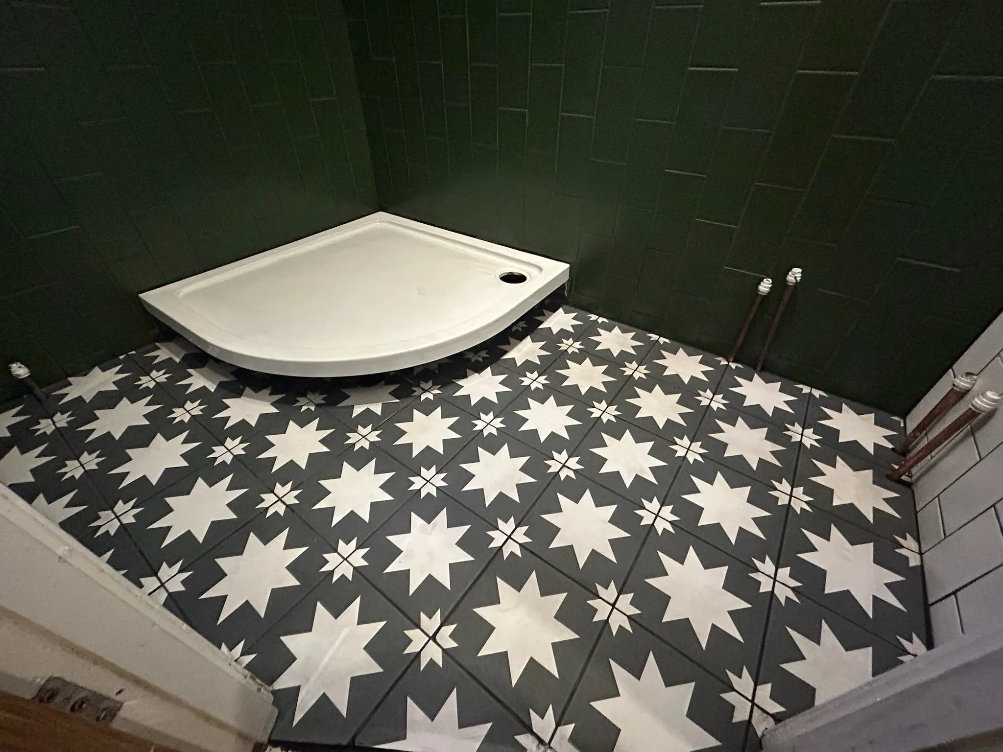 Newly tiled bathroom