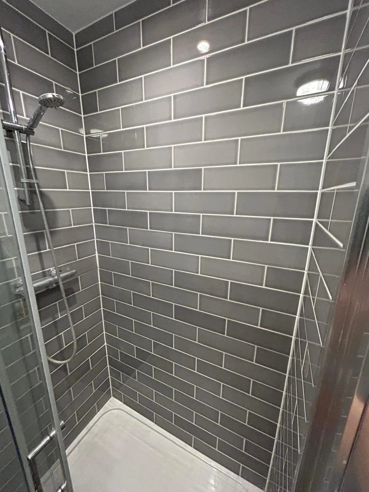 Grey tiles in a bathroom