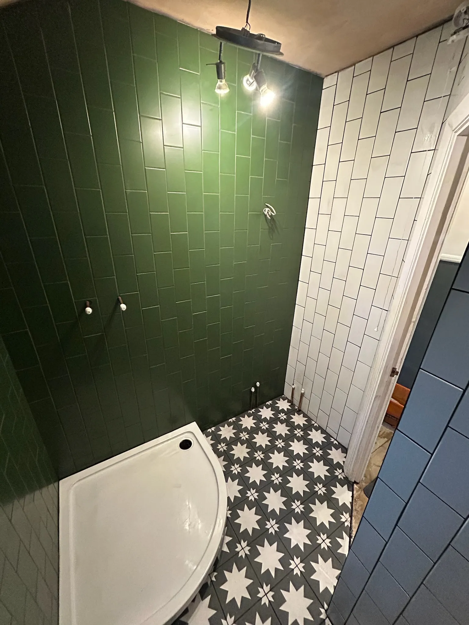 Green tiled bathroom