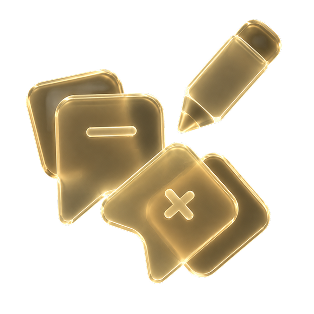 AurixLab 3D FAQ Glowing Chat Bubbles Graphic