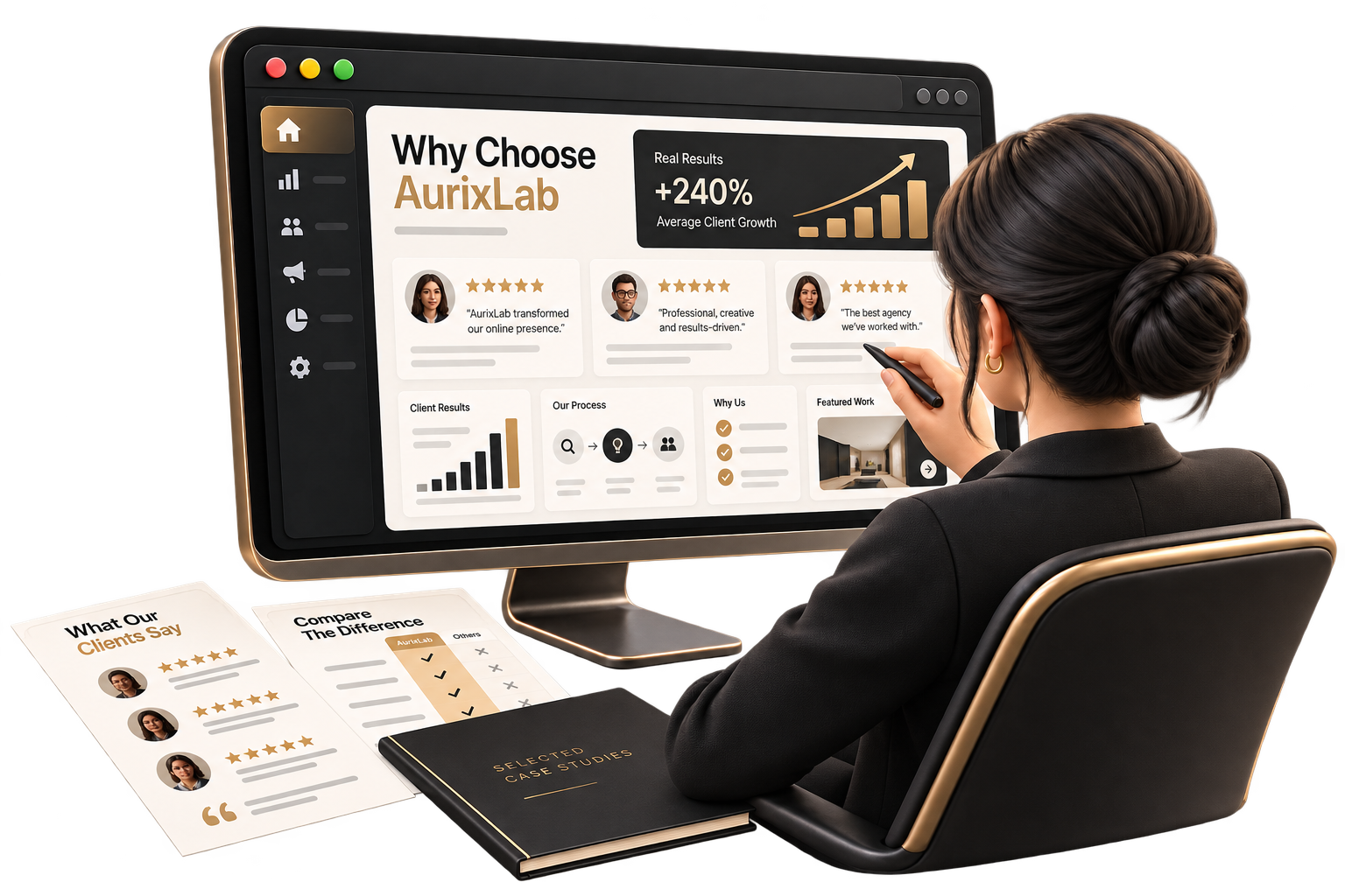 Why businesses choose AurixLab graphic