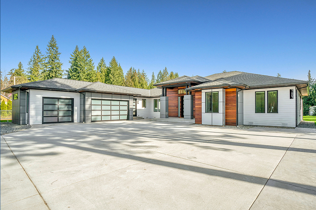 Custom built home on a sunny day.