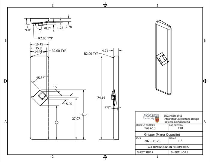 Gripper with dovetail connection for object grabbing