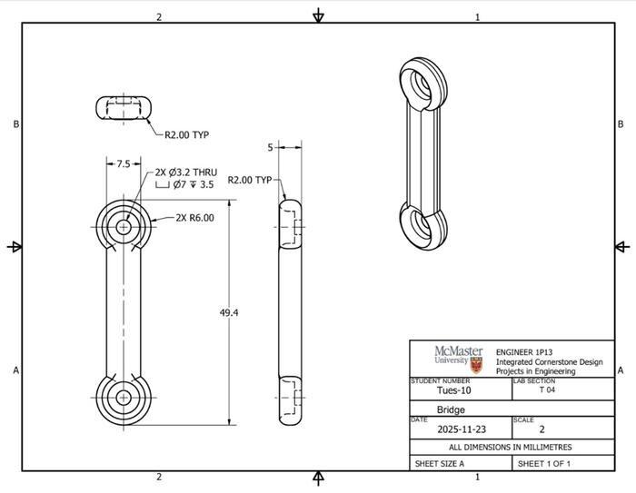 Bridge component used to align screws between gears