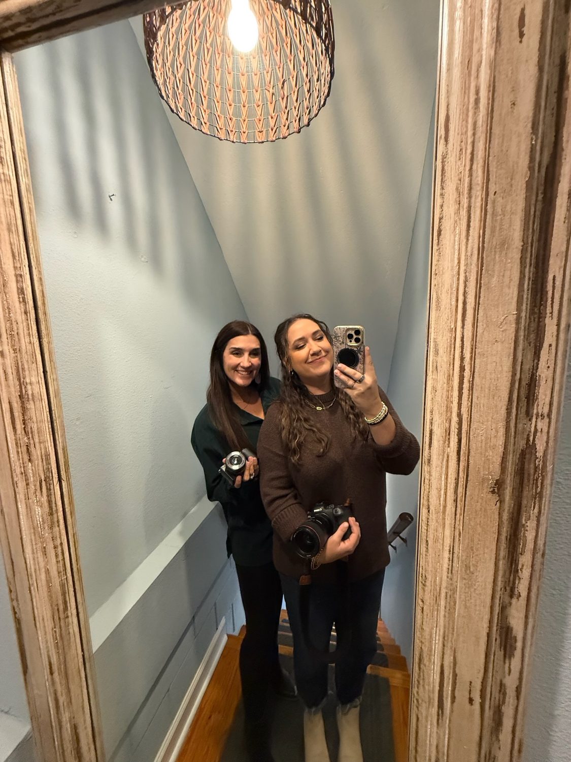 A full outfit check in the mirror