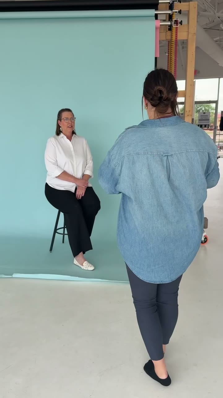 Framing the shot on the studio floor