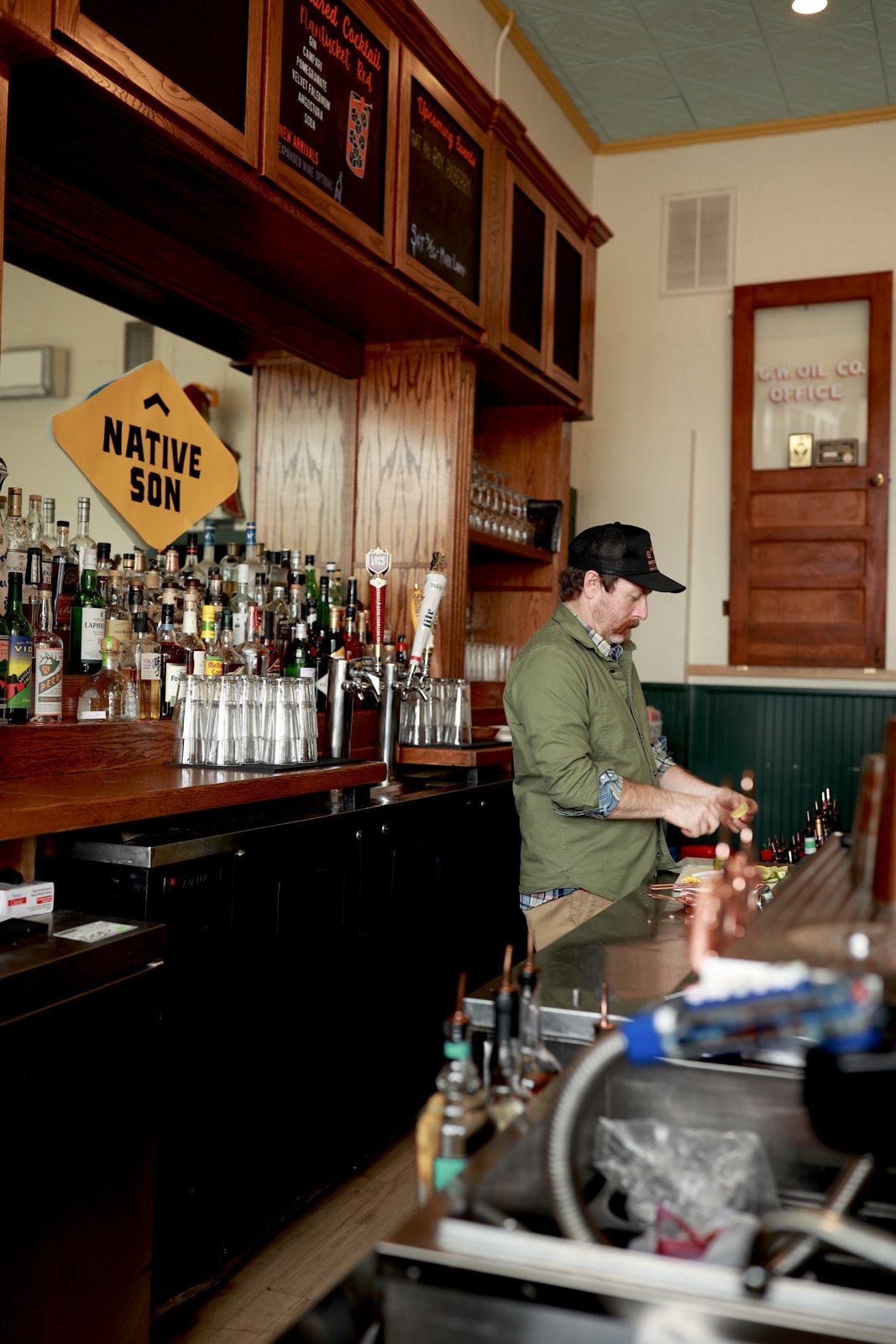 Behind the bar at a Tyler restaurant client