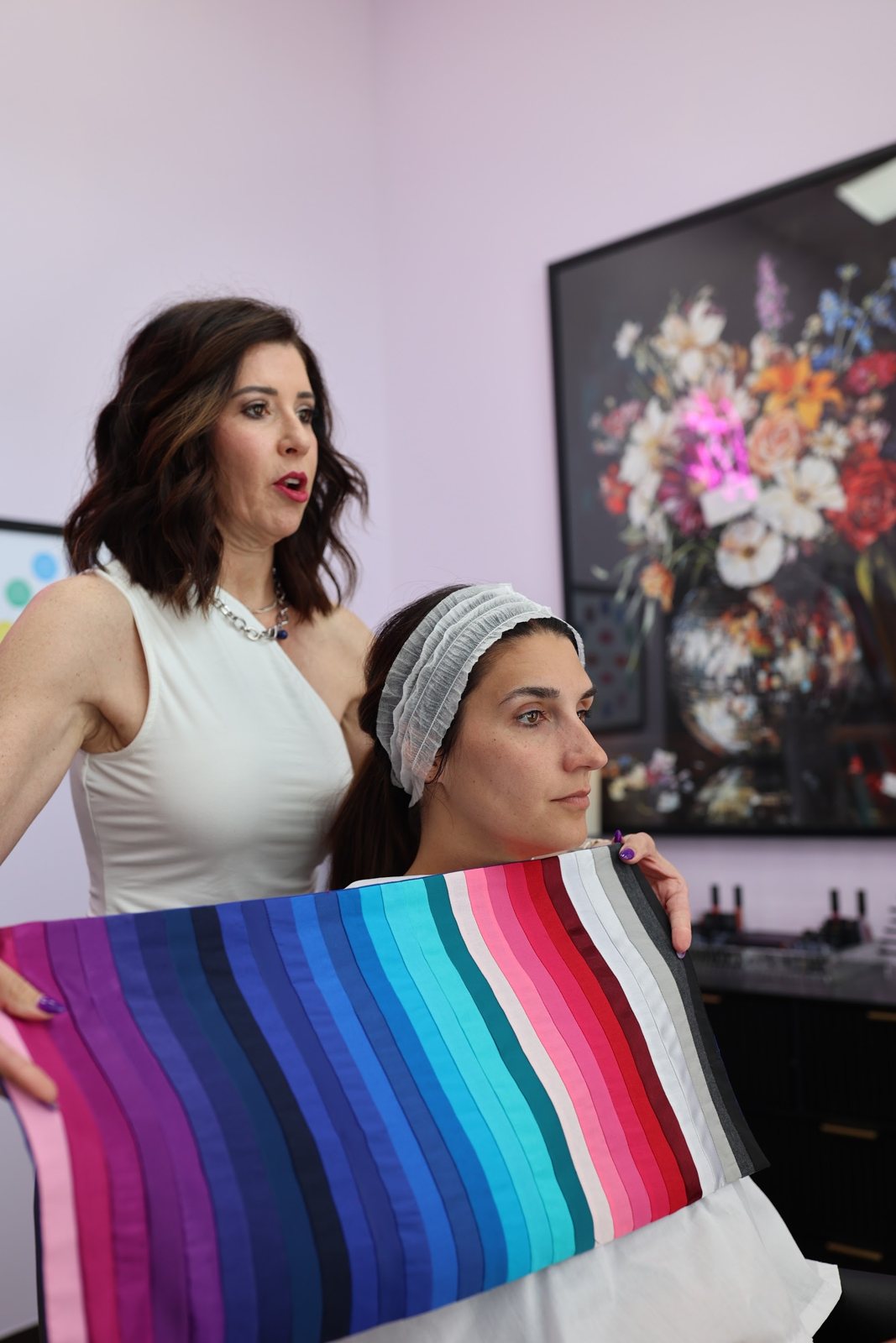 A color analysis session with a Tyler client