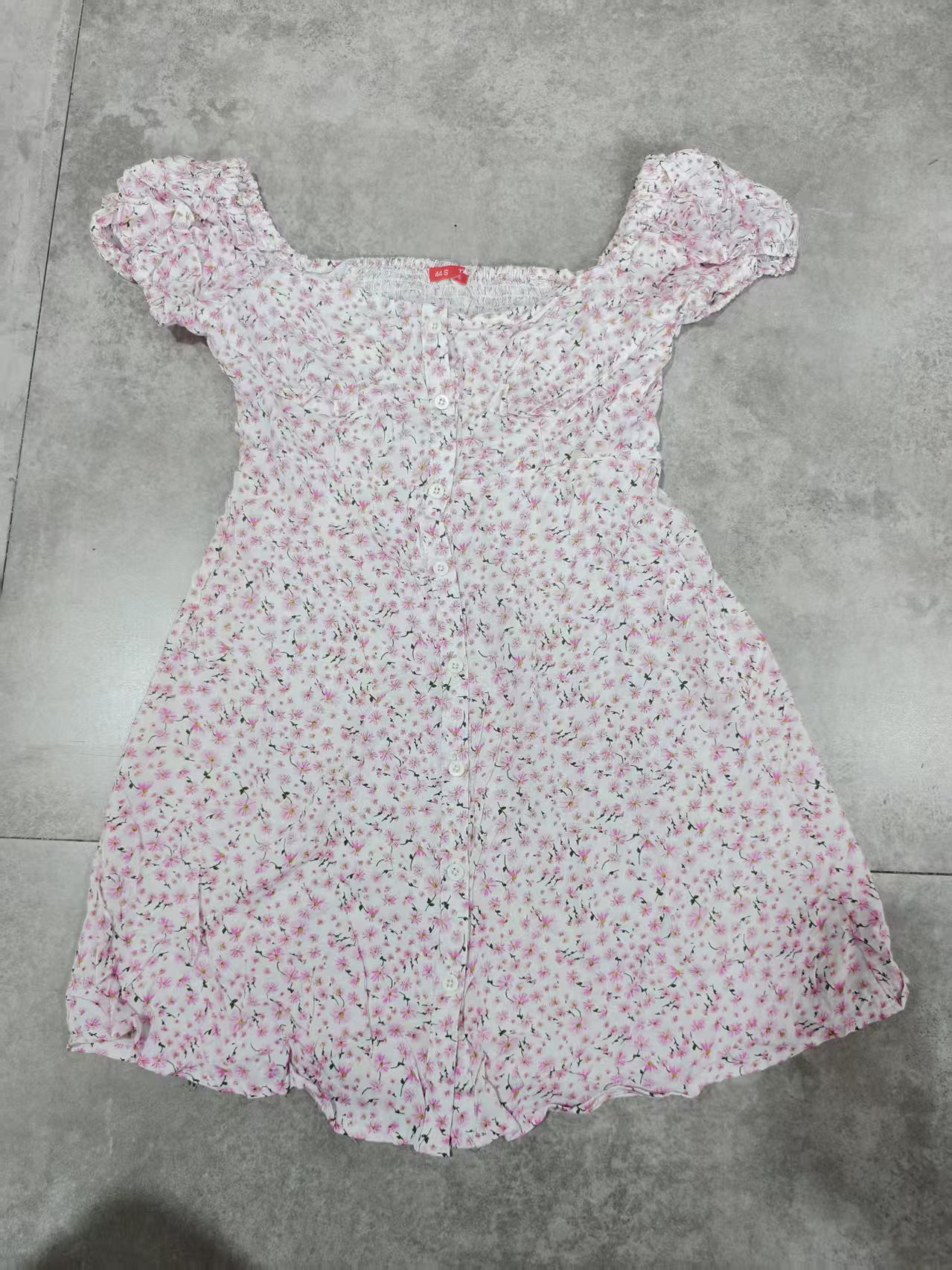 Front view of Pink Ladies' Dress in 100% Viscose (Style No. TF9142)