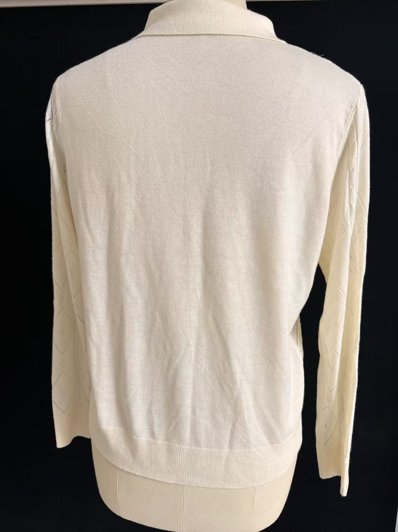 Back view of women's knit cardigan sweater TF8880
