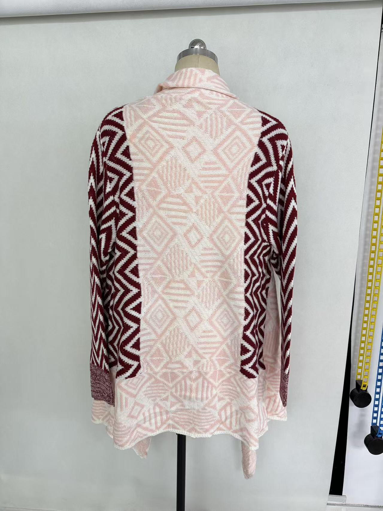 Front view of women's cotton blend knit cardigan TF8711