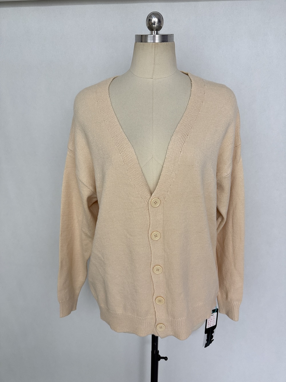 Apricot ladies' cotton blend knit cardigan sweater - Style TF8669