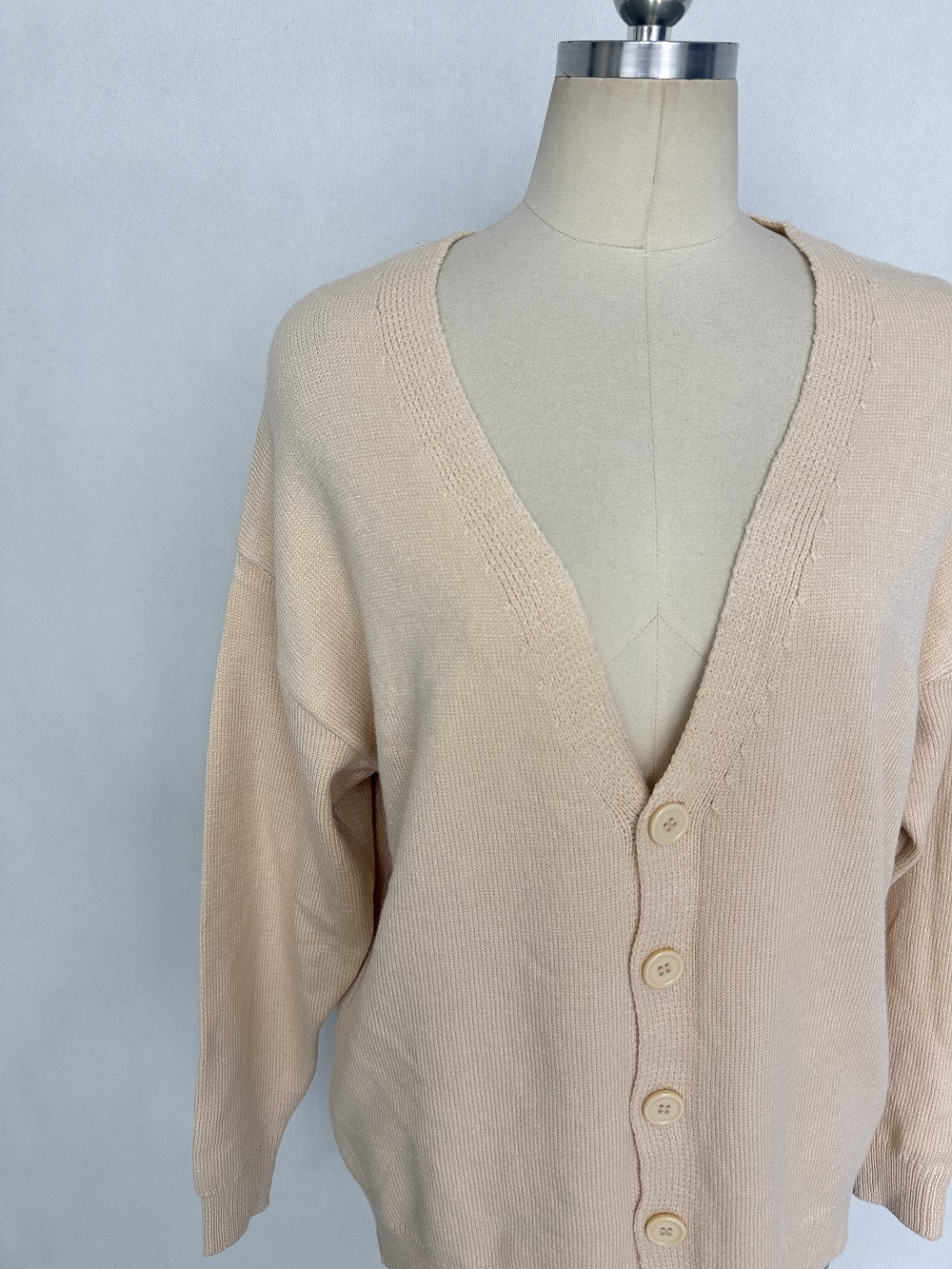 Front view of women's cotton blend knit cardigan TF8669