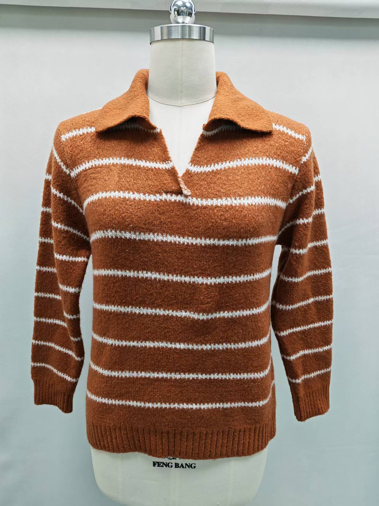 Terracotta ladies' polyester knit sweater - Style TF8659